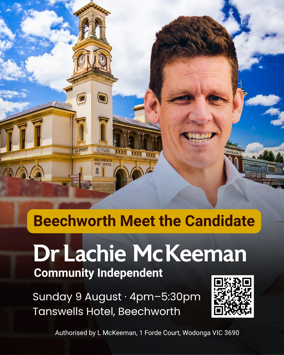 Beechworth Meet the Candidate poster